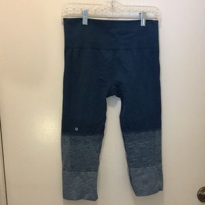 Lululemon Blue Ombré Seamless Crop Leggings